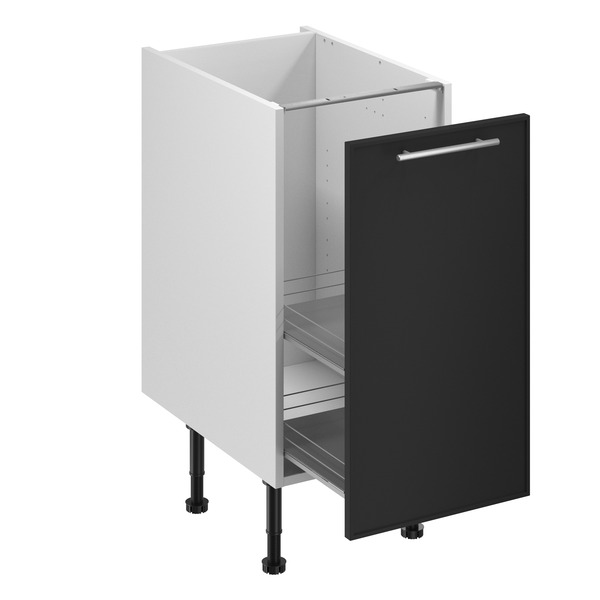Meuble bas "Heline"noir mat l.40 x h.72 x p.57 cm 1 porte coulissante - Brico Dépôt