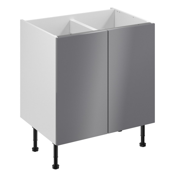 Meuble bas de cuisine "Dorice" anthracite mat l.80 x h.72 x p.57 cm 2 portes - Brico Dépôt