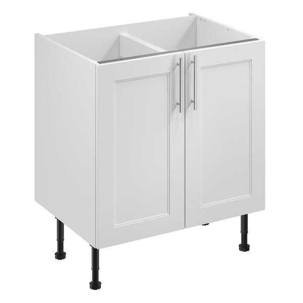 Meuble bas "Florie" blanc mat l.80 x h.72 x p.57 cm 2 portes - Brico Dépôt