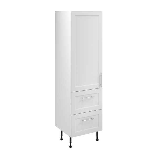 Colonne "Florie" blanc mat l.60 x h.201 x p.57 cm 1 porte + 2 casseroliers - Brico Dépôt