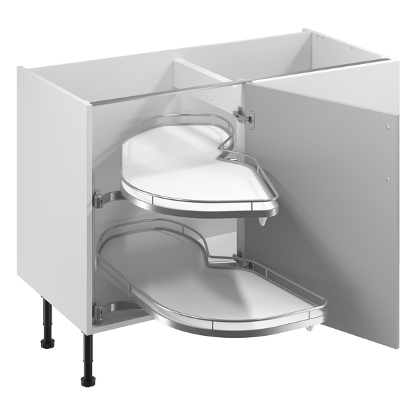 Meuble d'angle bas "Adèle" gris mat l.120 x h.72 x p.57 cm 1 porte + rangement Space gauche - Brico Dépôt