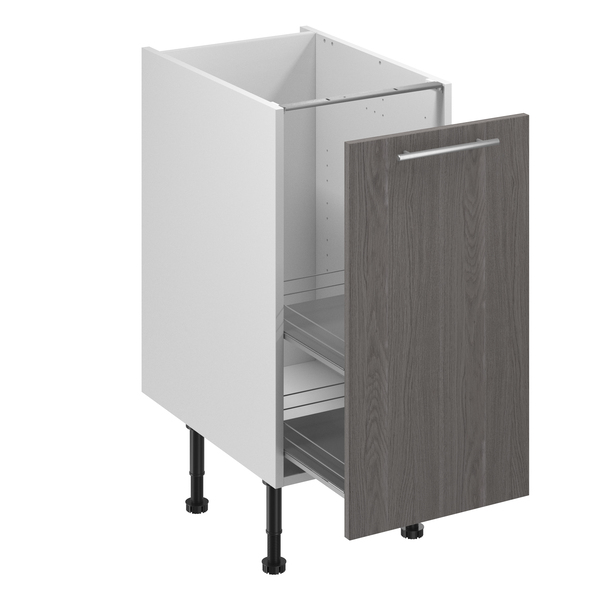 Meuble bas "Basilie" imitation chêne gris l.40 x h.72 x p.57 cm 1 porte coulissante - Brico Dépôt