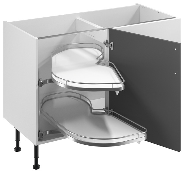 Meuble d'angle bas "Florie" anthracite mat l.120 x h.72 x p.57 cm 1 porte + rangement Space gauche - Brico Dépôt