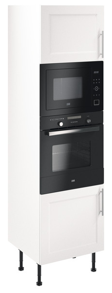 Colonne four + micro-ondes "Florie" blanc mat l.60 x h.201 x p.57 cm + 2 portes - Brico Dépôt