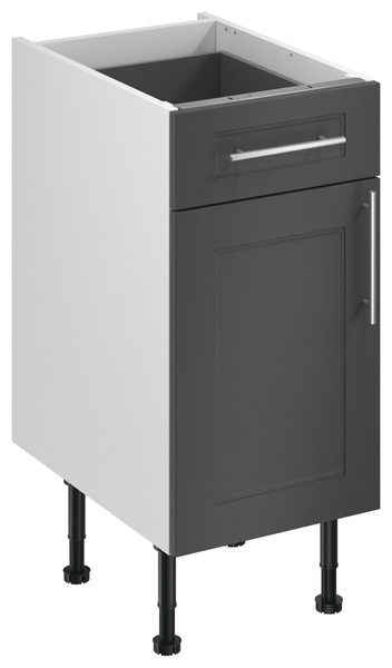 Meuble bas "Florie" anthracite mat l.40 x h.72 x p.57 cm 1 porte + 1 tiroir - Brico Dépôt