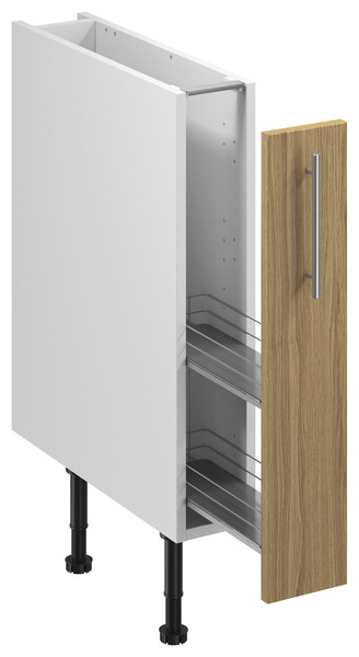 Meuble bas "Ilona" imitation chêne massif l.15 x h.72 x p.57 cm 1 porte coulissante - Brico Dépôt