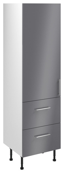 Colonne de cuisine "Dorice" anthracite mat l.60 x h.201 x p.57 cm 1 porte + 2 casseroliers - Brico Dépôt