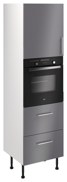 Colonne de cuisine four "Dorice" anthracite mat l.60 x h.201 x p.57 cm + 1 porte + 2 casseroliers - Brico Dépôt