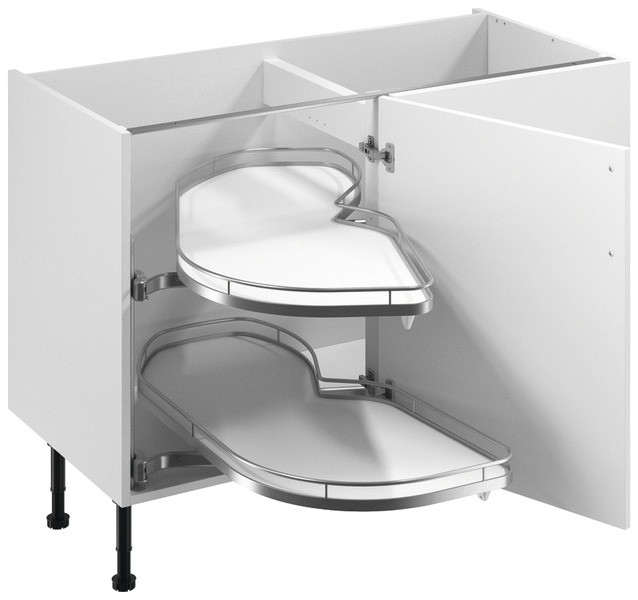 Meuble d'angle bas "Florie" blanc mat l.120 x h.72 x p.57 cm 1 porte + rangement Space gauche - Brico Dépôt