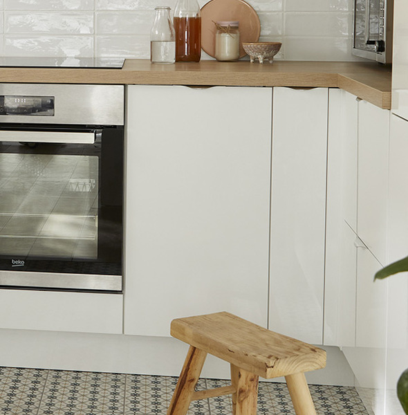 Meuble bas "Glorian" blanc brillant l.40 x h.72 x p.57 cm 1 porte - Brico Dépôt