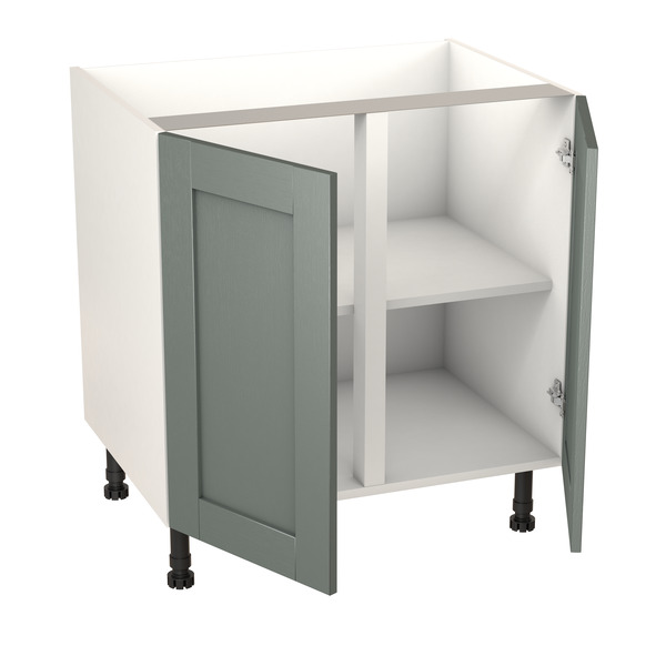 Meuble bas "Coline" vert sauge l.80 x h.72 x p.57 cm 2 portes - Brico Dépôt