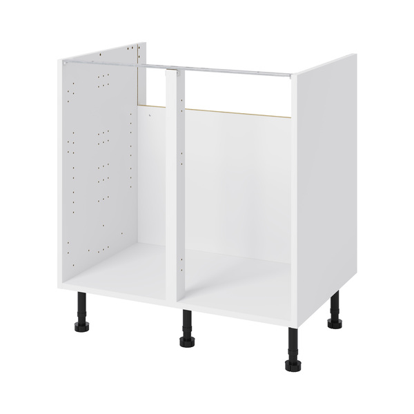 Meuble bas "Heline" imitation noyer mat l.80 x h.72 x p.57 cm 2 casseroliers + 2 tiroirs intérieurs - Brico Dépôt