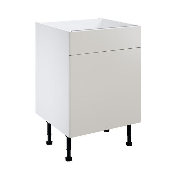 Meuble bas "Dorice"beige mat l.60 x h.72 x p.57 cm 1 porte + 1 tiroir - Brico Dépôt