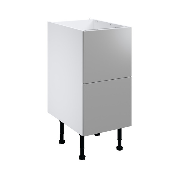 Meuble bas de cuisine "Adele" gris mat l.40 x h.72 x p.57 cm 2 casseroliers + 1 tiroir intérieur haut - Brico Dépôt