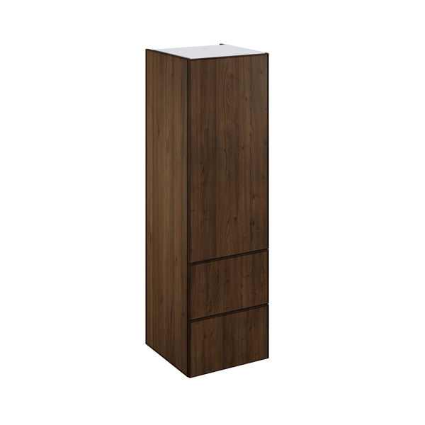 Colonne "Heline" imitation noyer mat l.60 x h.201 x p.57 cm 1 porte + 2 casseroliers - Brico Dépôt