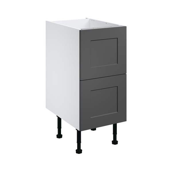 Meuble bas de cuisine "Florie" anthracite mat l.40 x h.72 x p.57 cm 2 casseroliers - Brico Dépôt