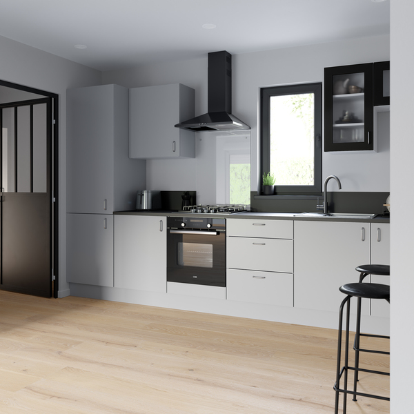 Meuble haut de cuisine "Adele" gris l.80 x h.36 x p.32 cm 1 porte relevable - Brico Dépôt