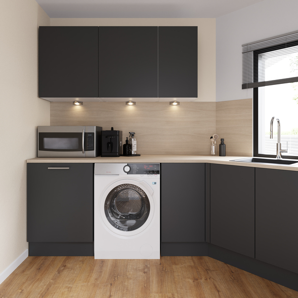 Meuble bas de cuisine "Dorice" anthracite mat l.40 x h.72 x p.57 cm 2 casseroliers + 2 tiroirs intérieurs - Brico Dépôt