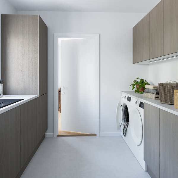 Meuble haut "Basilie" chêne gris l.80 x h.36 x p.32 cm 1 porte relevable - Brico Dépôt