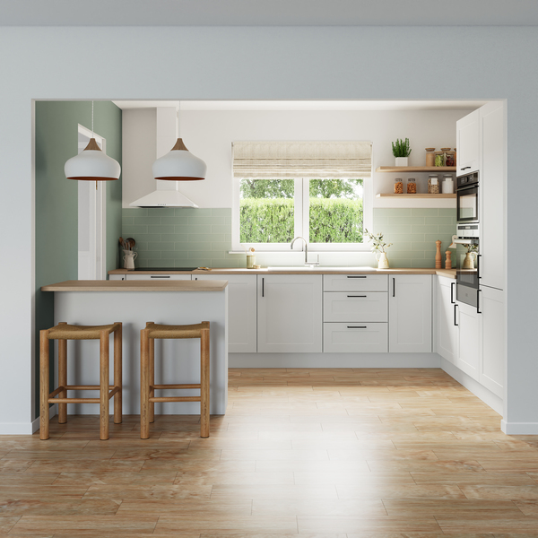 Meuble haut "Florie" blanc mat l.80 x h.36 x p.32 cm 2 portes relevantes - Brico Dépôt