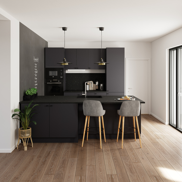 Meuble bas "Dorice" anthracite mat l.40 x h.72 x p.57 cm 1 porte coulissante - Brico Dépôt