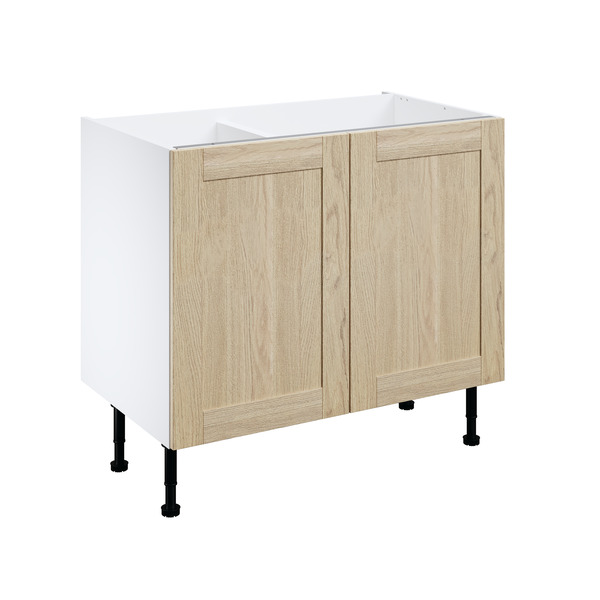 Meuble bas "Coline" chêne clair l.100 x h.72 x p.57 cm 2 portes - Brico Dépôt