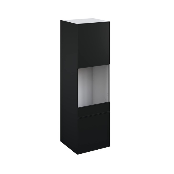 Colonne four "Heline/Pasilla" noir mat l.60 x h.201 x p.57 cm + 2 portes + 1 tiroir - Brico Dépôt