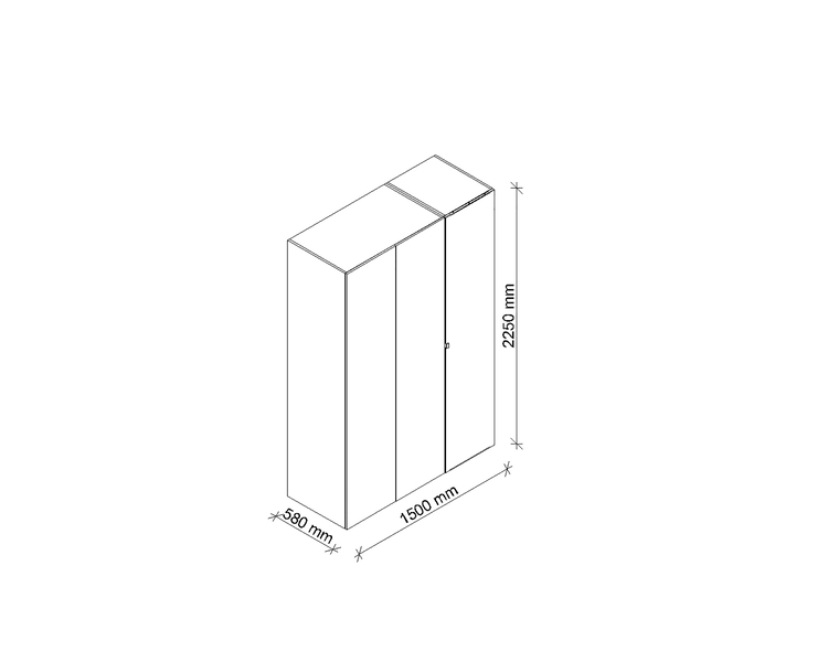 Dressing Homny chêne clair avec porte miroir H.225 x L.150 x P.58 cm - Brico Dépôt