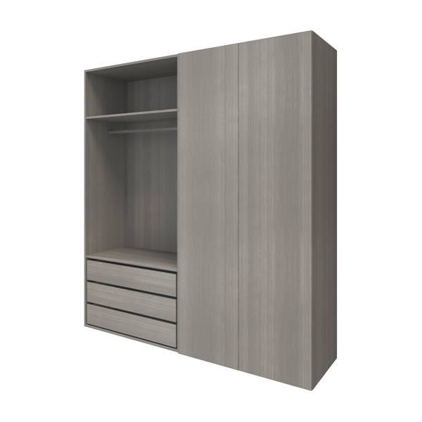 Dressing Homny décor imitation chêne grisé avec portes H.225 x L.200 x P.58 cm - Brico Dépôt