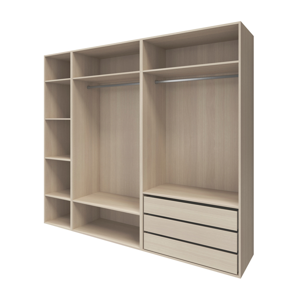 Dressing Homny décor imitation chêne clair H.225 x L.250 x P.58 cm   - Brico Dépôt