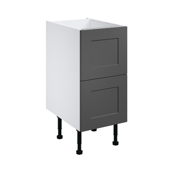 Meuble bas de cuisine "Florie" anthracite mat l.40 x h.72 x p.57 cm 2 casseroliers + 1 tiroir intérieur haut - Brico Dépôt