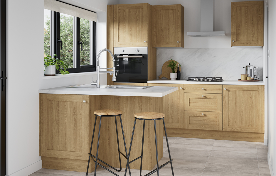Cuisine "Coline" chêne clair - Brico Dépôt