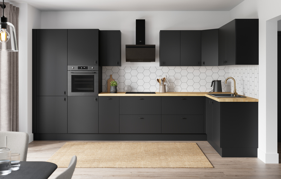 Cuisine "Heline" noir mat - Brico Dépôt