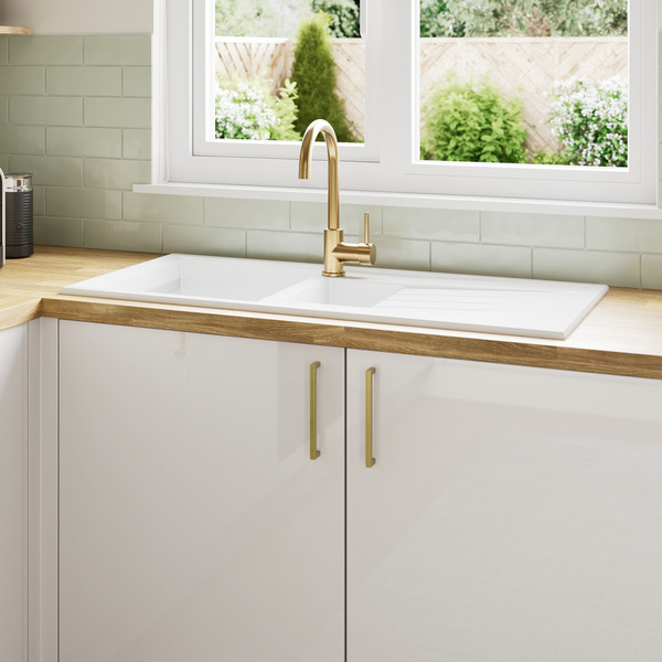 Cuisine "Dorice" blanc brillant - Brico Dépôt