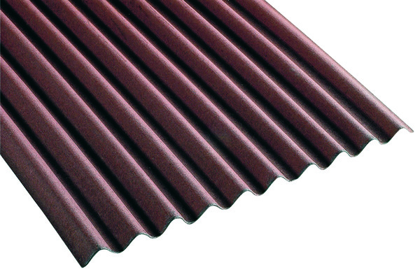 Plaque bitumeuse ondulée rouge L: 200 cm. l : 93 cm. Ép : 0,2 cm. Poids : 4,7 kg - Brico Dépôt