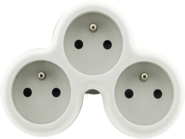 Triplite façade 3 x 16 a NF Puissance 3 680 W. Coloris bleu/blanc - Brico Dépôt