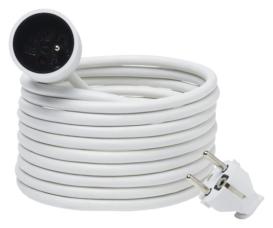 Rallonge blanche H05VVF 3680W 5 m NF - Brico Dépôt