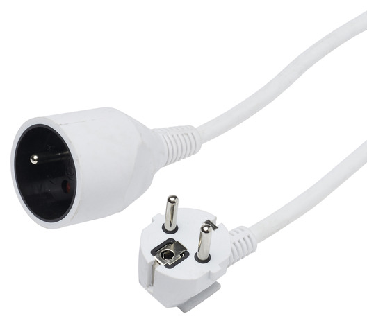Rallonge blanche H05VVF 3680W 5 m NF - Brico Dépôt
