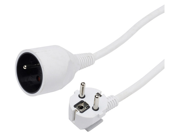 Rallonge blanche H05VVF 3680W 10 m NF - Brico Dépôt