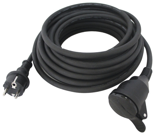 Rallonge noire étanche 20 m NF - Diall - Brico Dépôt