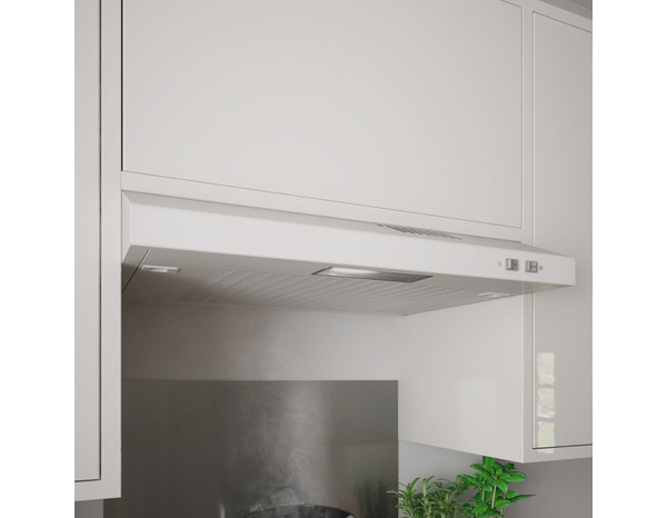 Hotte casquette blanche de cuisine - 60 cm - Brico Dépôt