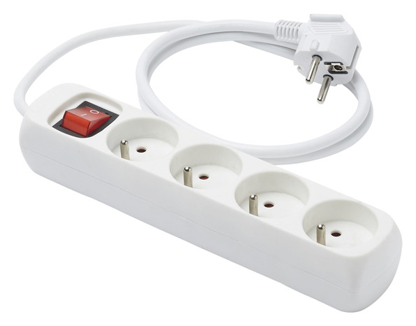 Bloc multiprise 4 prises 1 m + Interrupteur NF - Brico Dépôt