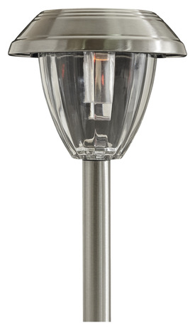 Lot de 4 balises solaires argentées - Marque BLOOMA - Brico Dépôt