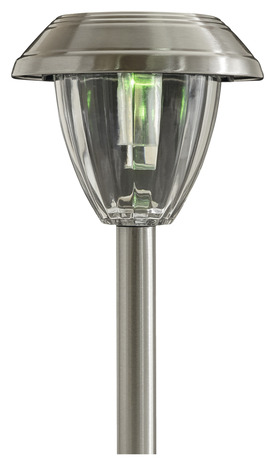 Lot de 4 balises solaires argentées - Marque BLOOMA - Brico Dépôt