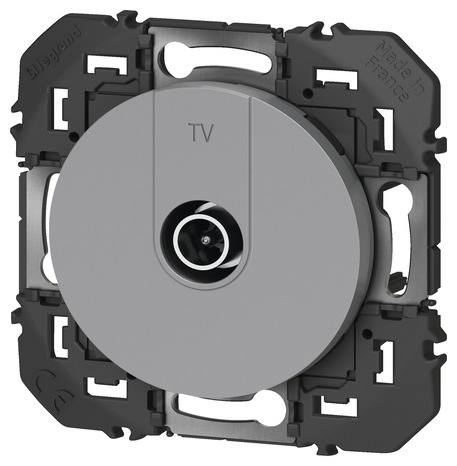 Prise TV mâle étoile blindée "Dooxie" aluminium - Legrand - Brico Dépôt
