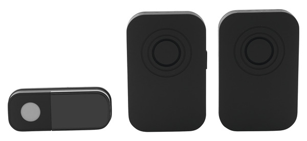 Lot de 2 carillons + Sonnette sans fil noirs Gamme "Liam" - Blyss - Brico Dépôt