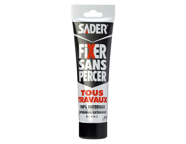 Colle glue pour fixer sans percer tous travaux blanc 100 g - Sader - Brico Dépôt
