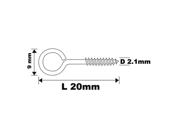 Pitons à vis acier 20 x 9 mm 10 pcs  - Diall - Brico Dépôt