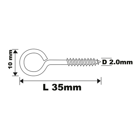 Pitons à vis acier 35 x 10 mm 20 pcs  - Diall - Brico Dépôt