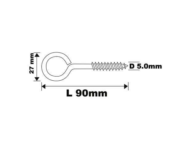 Pitons à vis 90 x 27 mm 5 pcs  - Diall - Brico Dépôt
